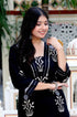 Miravan Womens Cotton Gota Patti Black Floral Printed Straight Kurta Palazzo Set