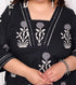 Miravan Womens Plus Size Cotton Gota Patti Black Floral Printed Straight Kurta Palazzo Set