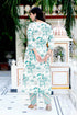 Miravan Womens Light Green Scenic Birds And Leaf Straight Pakistani Style Kurta And Palazzo