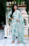 Miravan Womens Light Green Scenic Birds And Leaf Straight Pakistani Style Suit Set