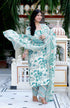 Miravan Womens Light Green Scenic Birds And Leaf Straight Pakistani Style Suit Set