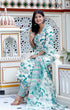 Miravan Womens Light Green Scenic Birds And Leaf Straight Pakistani Style Suit Set