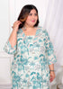 Miravan Womens Plus Size Cotton Light Green Scenic Birds And Leaf Floral Printed Straight Pakistani Style Kurta And Palazzo