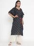 Miravan Womens Applique Printed Cotton Kaftan Kurta