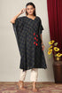 Miravan Womens Blue Floral Printed Cotton Kaftan Kurta