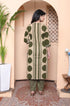Miravan Womens Polka Dot Printed V Neck Kurta with Palazzo and Dupatta Set