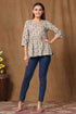 Miravan Womens Beige Printed Short Top