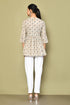 Miravan Womens Printed Short Beige Tunic
