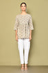 Miravan Womens Printed Short Beige Tunic