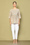 Miravan Womens Printed Short Beige Tunic