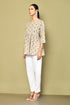 Miravan Womens Printed Short Beige Tunic