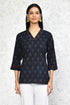 Miravan Womens Blue Printed Indigo Tunic