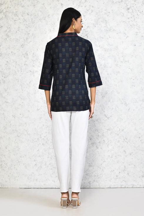 Miravan Womens Blue Printed Indigo Tunic