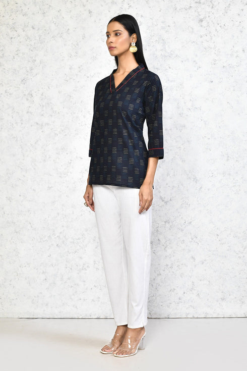 Miravan Womens Blue Printed Indigo Tunic