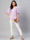 Miravan Womens Lavender Coloured Bell Sleeve Floral Print Kurti