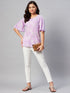 Miravan Womens Lavender Coloured Bell Sleeve Floral Print Kurti