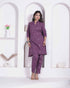 Miravan womens abstract printed wine kurta set