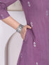 Miravan womens abstract printed wine kurta set