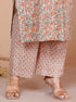 Miravan WomenS Brown Pure Cotton Printed Straight Kurta And Palazzo