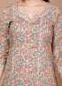 Miravan WomenS Brown Pure Cotton Printed Straight Kurta And Palazzo