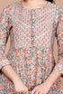 Miravan WomenS Brown Cotton Floral Printed Anarkali Kurta For