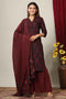 Miravan Womens Pure Cotton Printed Straight Kurta And Sharara With Dupatta Set