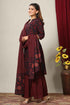 Miravan Womens Pure Cotton Printed Straight Kurta And Sharara With Dupatta Set