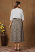 Miravan Womens Grey Bird Printed A Line Kurta and Short Jacket