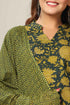 Miravan Womens Green Floral Printed Pure Cotton Kurta With Sharara and With Dupatta