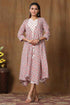 Miravan Womens Cotton Floral Printed Anarkali Kurta With Jacket