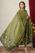 Miravan Womens Floral Printed Cotton Collar Neck Anarkali Kurta With Dupatta