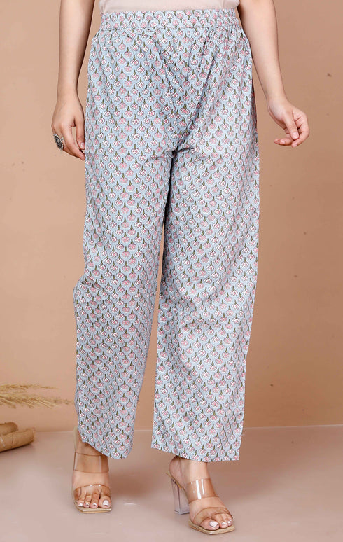 Miravan WomenS Cotton Floral Printed Straight Kurta Palazzo