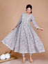Miravan WomenS Blue Floral Printed Anarkali Kurta