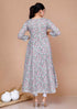 Miravan WomenS Blue Floral Printed Anarkali Kurta