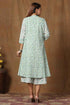 Miravan Womens Green Cotton Floral Printed A Line Kurta With Jacket