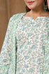 Miravan Womens Green Cotton Floral Printed A Line Kurta With Jacket