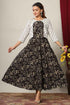Miravan Womens Anarkali Jaipuri Cotton Floral Print Long Kurta With Jacket