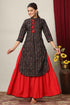 Miravan Womens Pure Cotton Printed Straight Kurta And Skirt
