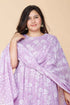 Miravan Womens Plus Size Lavender Floral Flared Sleeves Anarkali Kurta With Dupatta