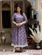 Miravan Womens Purple Cotton Floral Gota Lace Work Anarkali Kurta