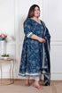 Miravan Plus Size Womens Jashn Hand Block Printed ethnic anarkali kurta and dupatta