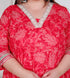 Miravan Plus Size Womens red Embroidered Anarkali Kurta and Dupatta
