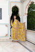 Miravan Womens Cotton Gotapatti And Lace Border Yellow Anarkali Kurta And Dupatta Set
