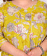 Miravan Womens Plus Size Cotton Gotapatti And Lace Border Details Floral Printed Yellow Anarkali Kurta