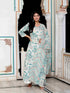 Miravan Womens Light Green Birds And Leaf Floral Printed Anarkali Kurta And Dupatta Set