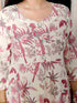 Miravan Womens Light Pink Cotton Gotapatti Birds And Leaf Floral Printed Anarkali Kurta