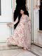Miravan Womens Light Pink Cotton Birds And Leaf Floral Printed Anarkali Kurta And Dupatta Set