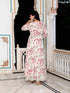 Miravan Womens Light Pink Cotton Birds And Leaf Floral Printed Anarkali Kurta And Dupatta Set