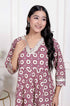 Miravan Womens Cream Embroidered Cotton Anarkali Kurta