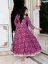 Miravan Womens Cotton Gotapatti And Lace Border Details Floral Printed Purple Anarkali Kurta